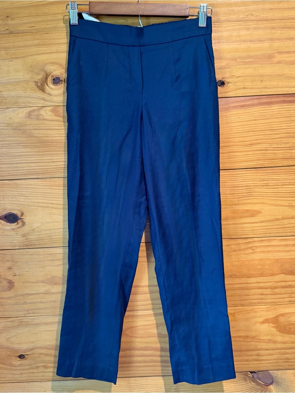 Aritzia Babaton Conan Pant Linen Blend Classic Navy Blue 0 Workwear Business - Picture 2 of 10